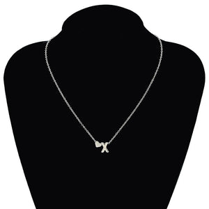 Dainty tiny heart initial necklace in gold or silver for women pendant choker jewelry