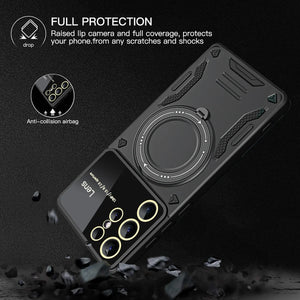 Magnetic Ring Armor Case for Samsung Galaxy S20–S25 Ultra