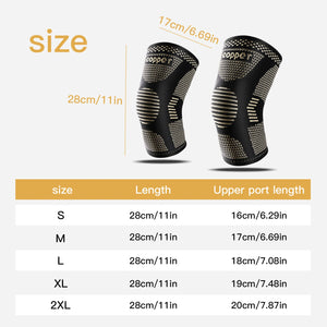 Copper infused knee compression sleeve for sports and daily knee support