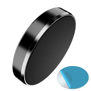 Black holder and metal plate with a blue color swatch on a white background