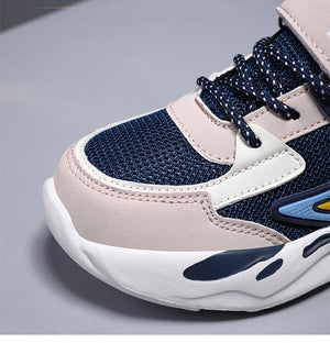 Kids' mesh running sneakers for boys and girls with breathable uppers and EVA soles