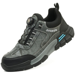 Gray and black Safety Work Shoes on a white background