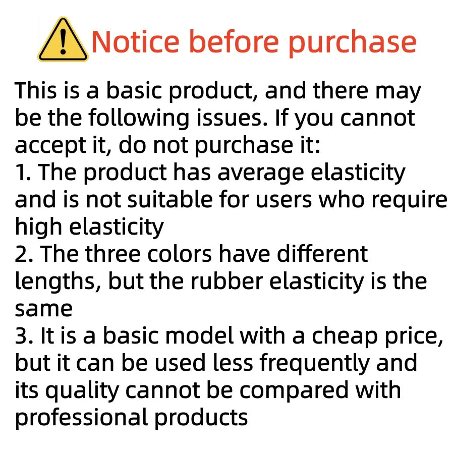 Warning notice before purchase with product issues and limitations.