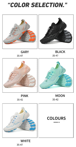 Color selection chart for shoes with different color options and sizes.