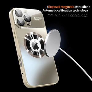 Titanium Metallic Matte MagSafe iPhone Case with Glass Camera Protection with a magnetic attachment feature