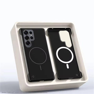 ultra slim magnetic skin feel case for Samsung S22–S26 Ultra. Lightweight, matte grip, MagSafe compatible