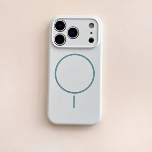 Phone case with a minimalist design on a beige background