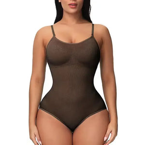 Brown seamless shaping bodysuit tummy control butt lifting women shapewear