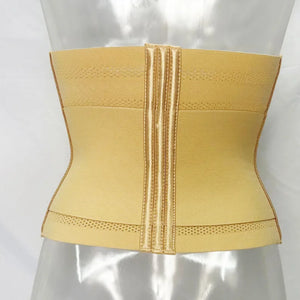 Beige waist trainer on a mannequin against a white background