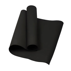 yoga mat Rolled-up black mat on a white background
