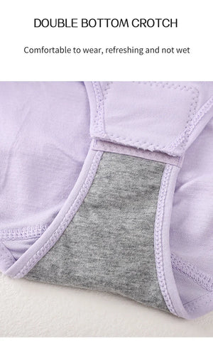 Purple underwear with gray lining on a white background