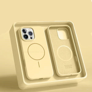 Beige silicone phone case with 'Official Liquid' branding on a beige background