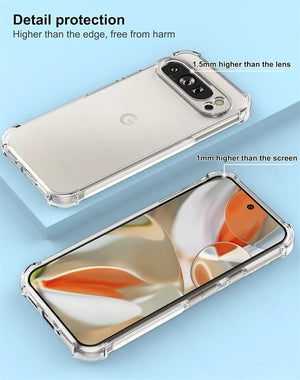 Phone case with clear design on a light blue background