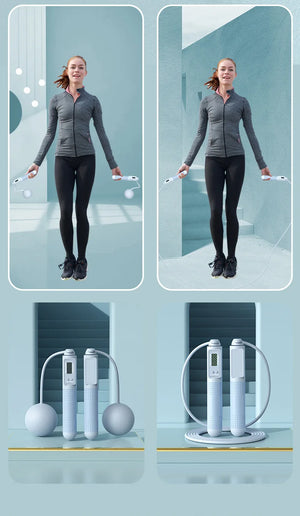 Woman using a jump rope with a transparent background