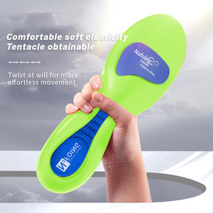 Shock absorbing shoe insoles with arch support for adults and children