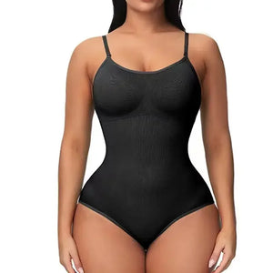 Black seamless shaping bodysuit tummy control butt lifting women shapewear
