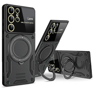 Magnetic Ring Armor Case for Samsung Galaxy S20–S25 Ultra