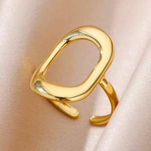 316L stainless steel gold ring for women luxury classic cocktail wedding ring