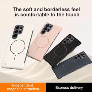 ultra slim magnetic skin feel case for Samsung S22–S26 Ultra. Lightweight, matte grip, MagSafe compatible