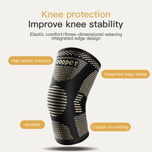 Copper infused knee compression sleeve for sports and daily knee support