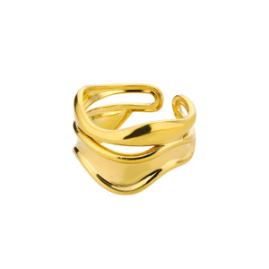 316L stainless steel gold ring for women luxury classic cocktail wedding ring
