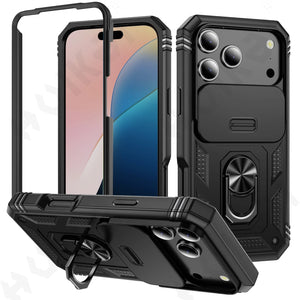 Military Armor Case with 360° Rotate Kickstand for iPhone 17 16 15 14 13 Pro Max