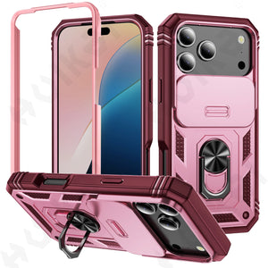 Military Armor Case with 360° Rotate Kickstand for iPhone 17 16 15 14 13 Pro Max