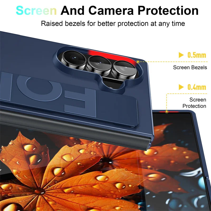 Matte Clear Shockproof Flip Case for Samsung Galaxy Z Fold Series with screen and camera protection features