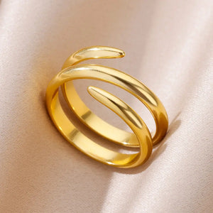 316L stainless steel gold ring for women luxury classic cocktail wedding ring