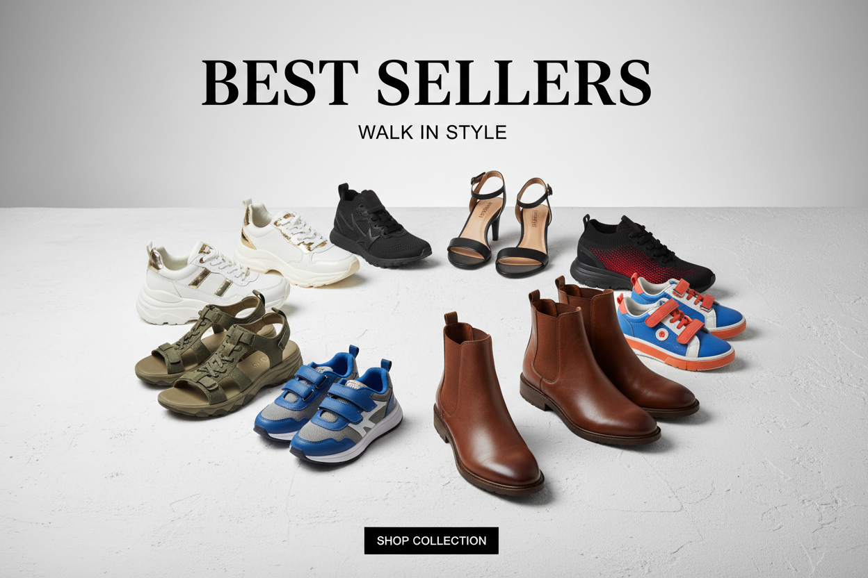 Explore our best selling shoes collection featuring top-rated sneakers, running shoes, boots, and sandals for men, women, and kids. Shop the most popular styles trusted by customers worldwide.