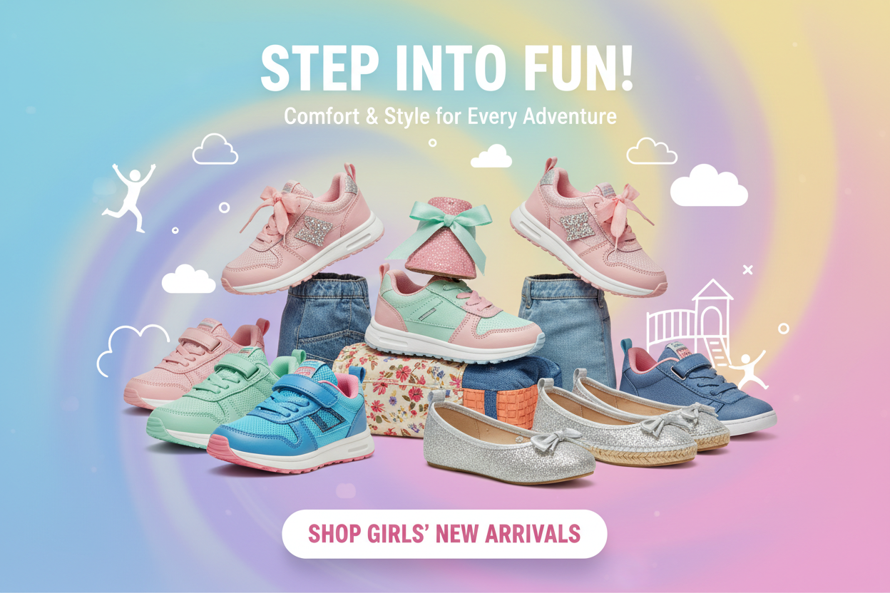 Shop girls shoes online including sneakers and casual styles for school, play, and daily comfort. Lightweight, durable, and designed for active kids.