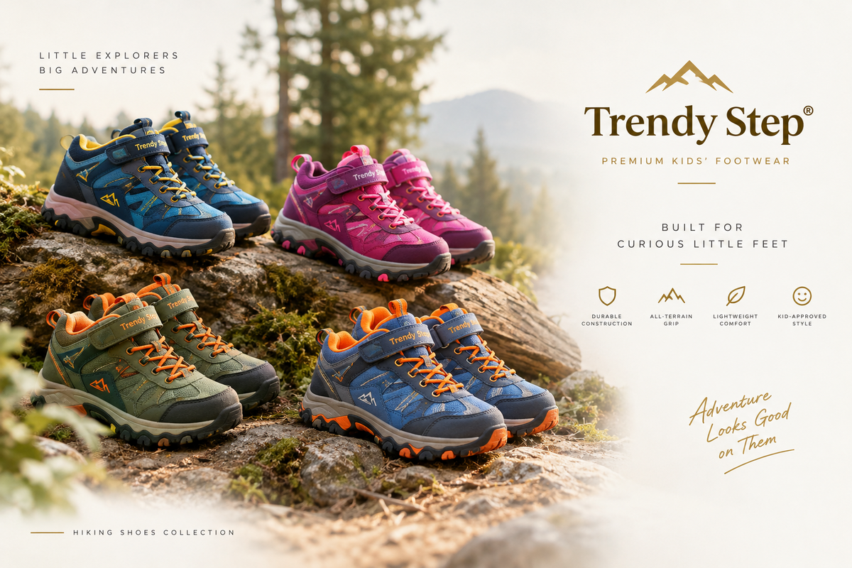 Kids' hiking shoes featuring children's trail footwear and outdoor hiking designs | Trendy Step