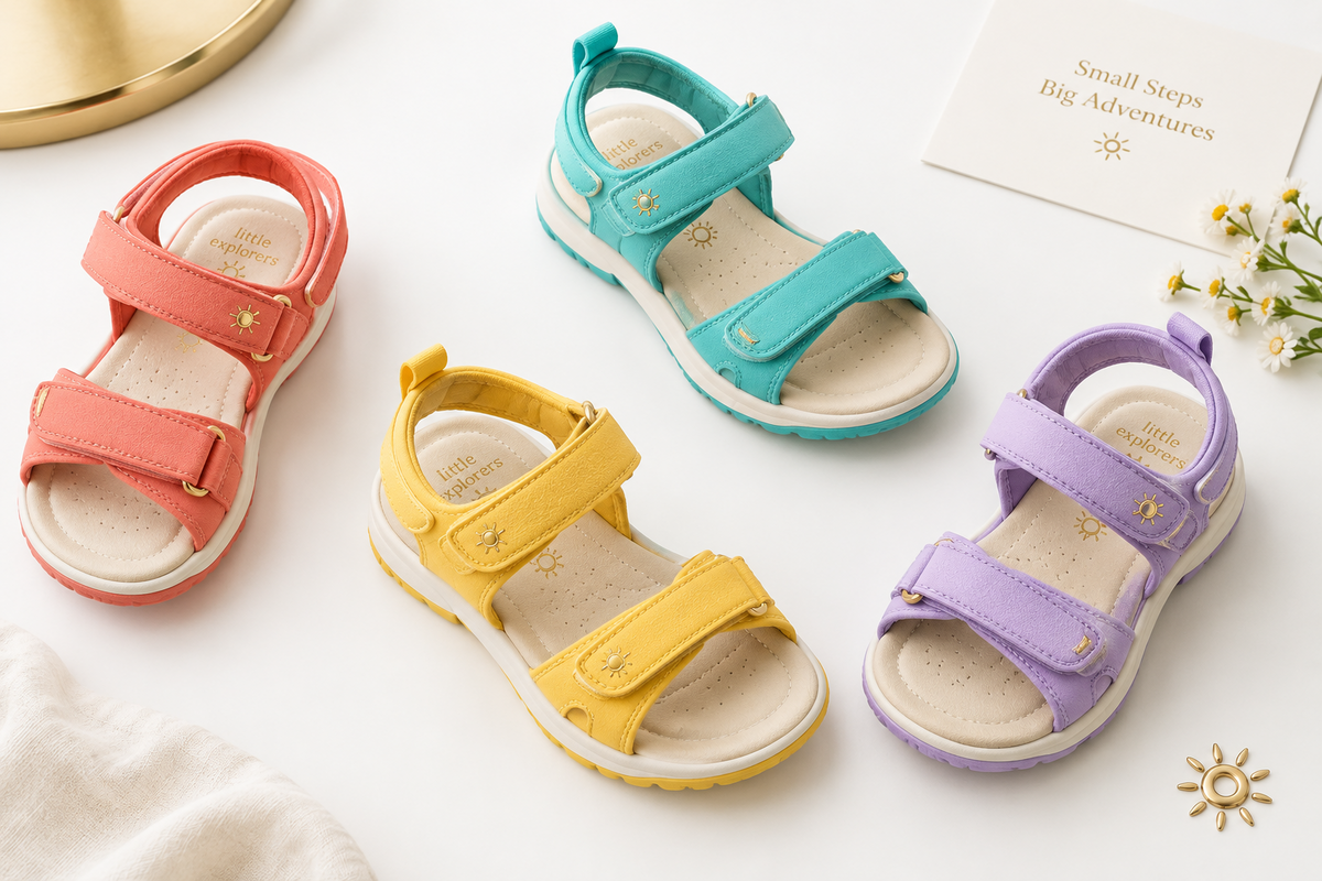 Kids' sandals collection featuring colorful children's summer sandals and adjustable straps | Trendy Step
