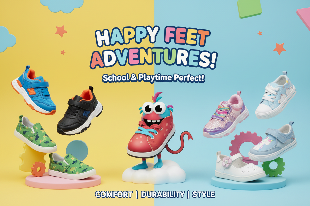 Shop premium shoes for kids online. Discover comfortable boys' sneakers, cute girls' flats, and supportive toddler footwear designed for everyday play.