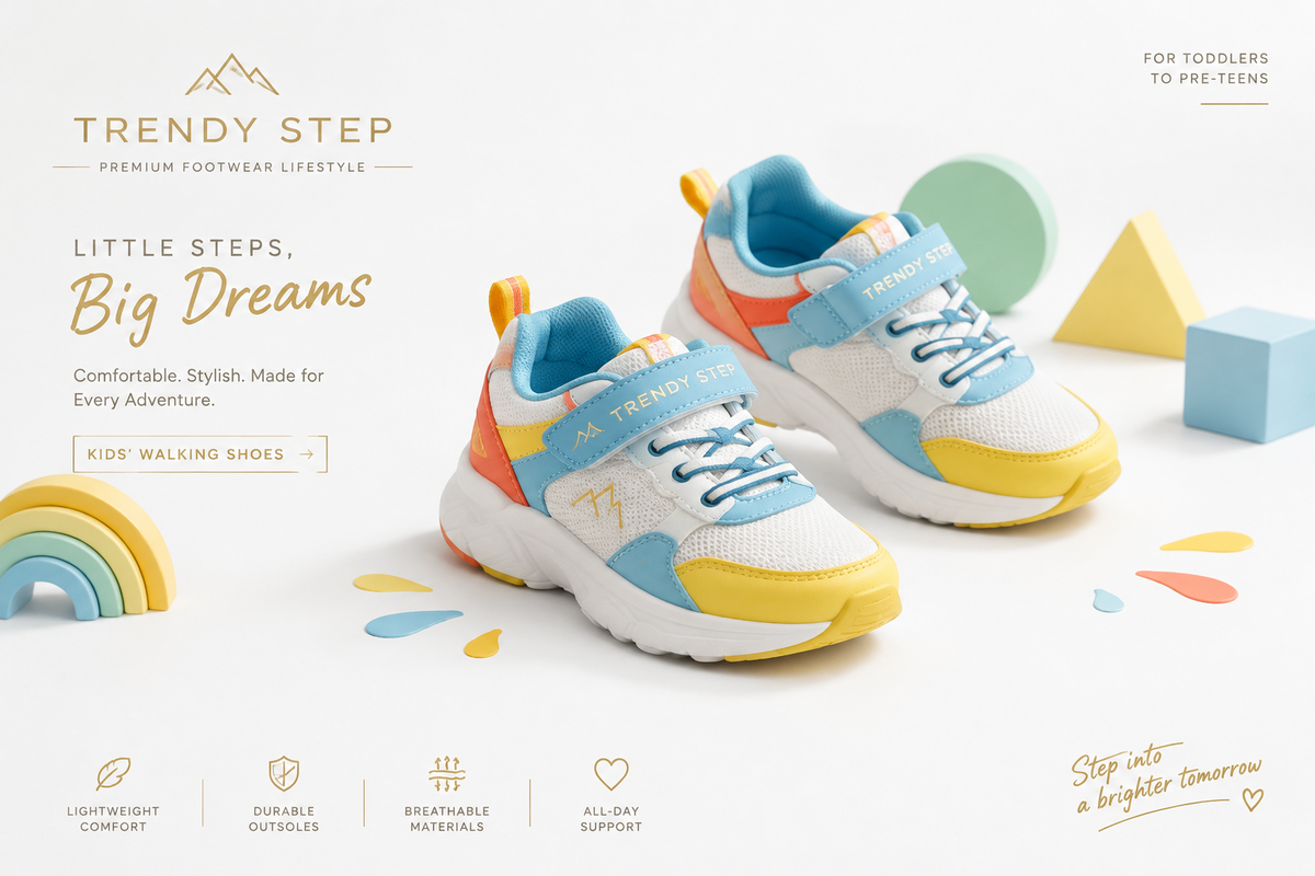 Kids' walking shoes featuring everyday children's trainers and walking footwear | Trendy Step