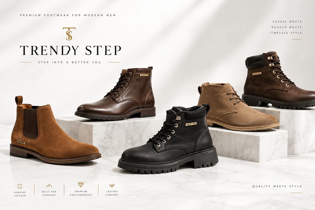 Men's boots collection featuring casual ankle boots and rugged everyday footwear | Trendy Step