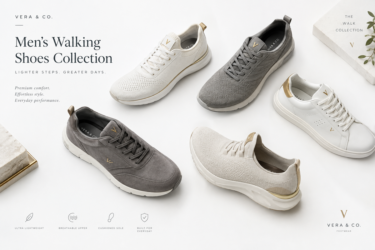 Men's walking shoes featuring lightweight trainers and everyday walking footwear | Trendy Step