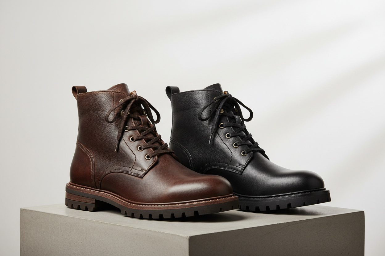 Stylish men’s leather boots for casual and winter wear
