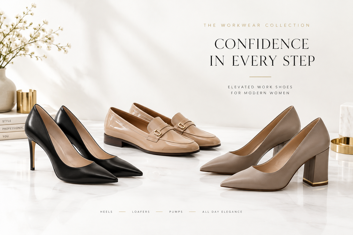 Women's work shoes featuring professional footwear and practical workplace styles | Trendy Step