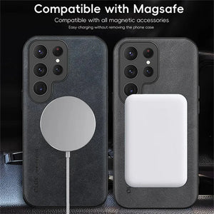 Two phone cases with Magsafe compatibility on a dark background