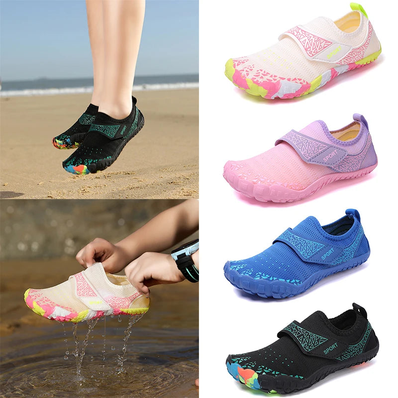KID's Summer Wading Shoes Parent-Child Vacation Beach Swimming Shoes Student Quick Drying Beach Game Shoes Aqua Shoes 29-38#