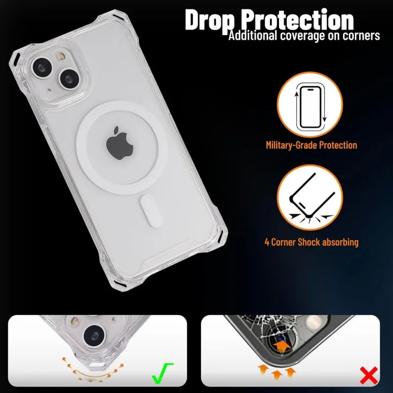 iPhone case with drop protection features on a black background
