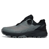 Gray and black athletic shoe with 'baasploa' branding on a white background