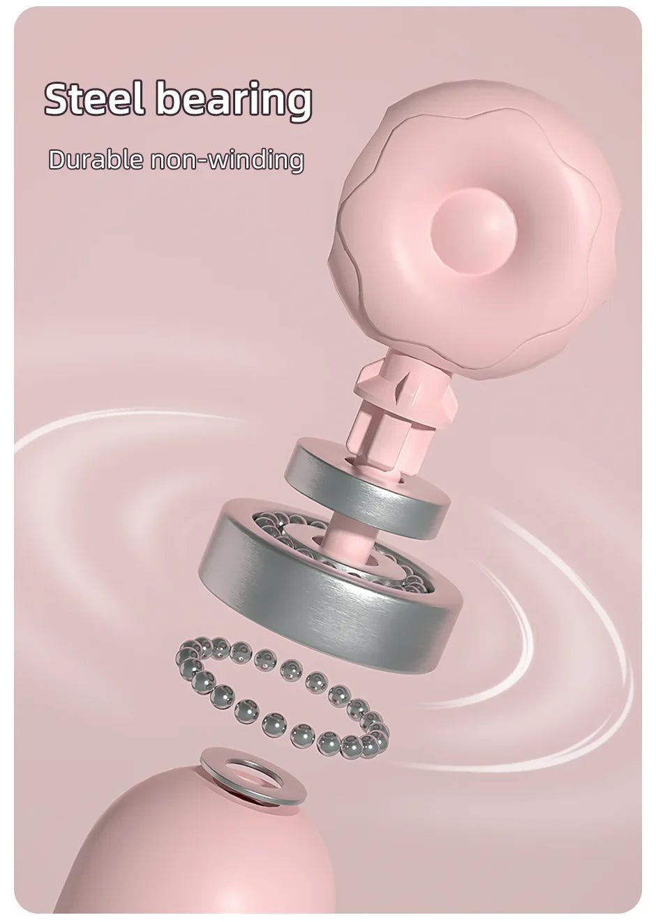 Pink Smart jump rope with steel bearing on a pink background