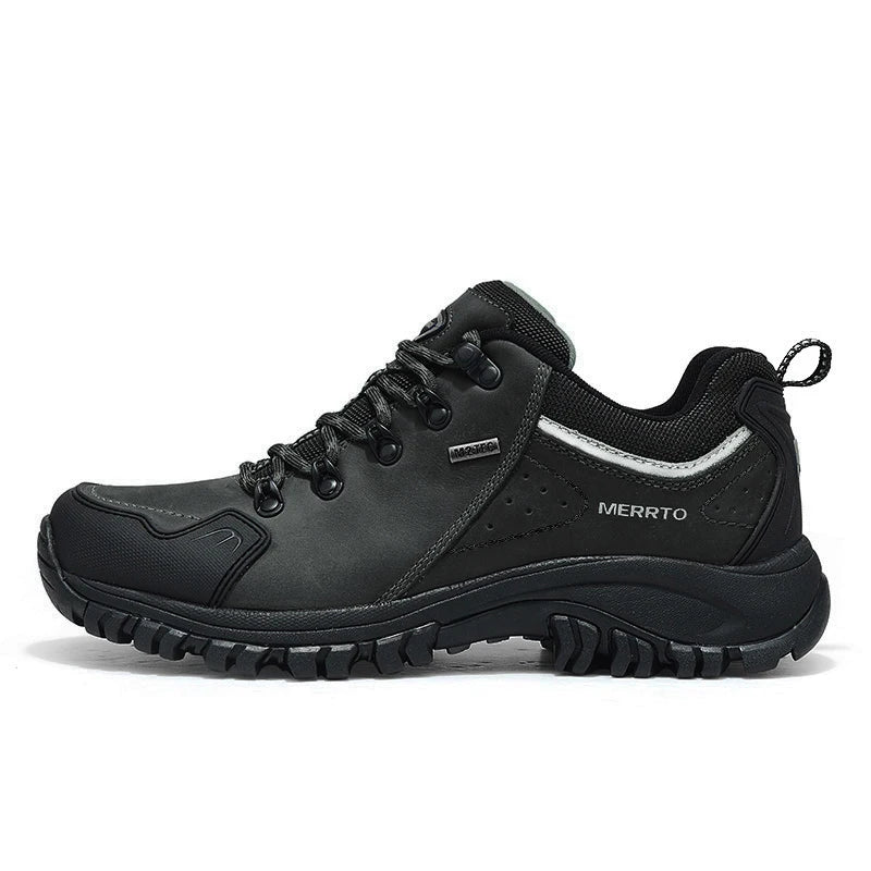 Black and gray camouflage sneaker on a white background