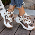 Women's breathable platform sneakers with lace-up closure and low-top design