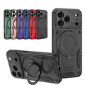 Luxury Armor Magnetic iPhone Case with Ring Kickstand Full Coverage PC TPU