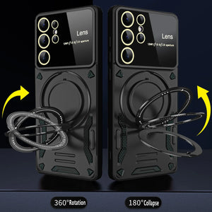 Magnetic Ring Armor Case for Samsung Galaxy S20–S25 Ultra