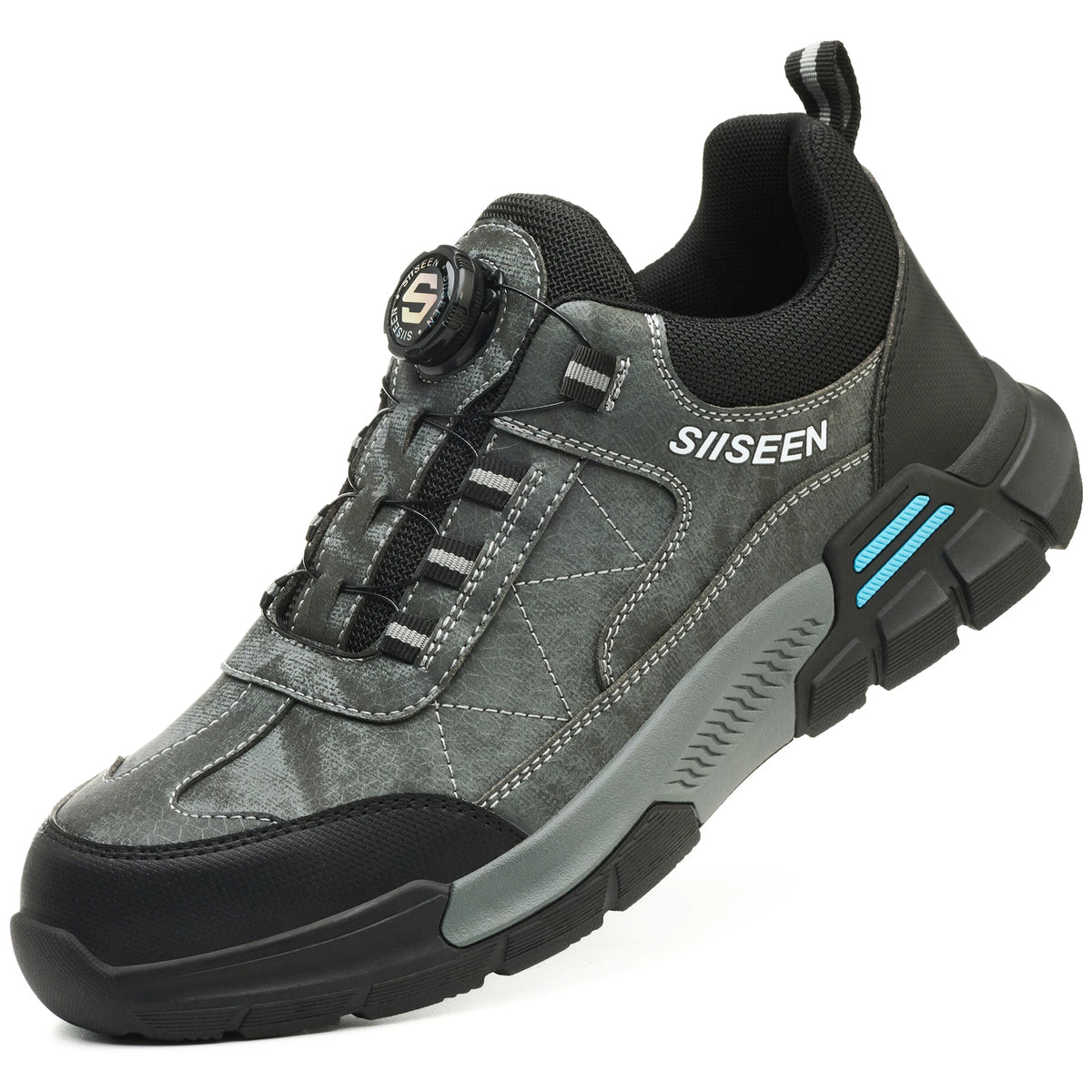 Gray and black Safety Work Shoes on a white background