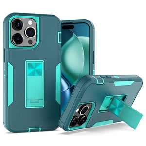 Heavy Duty Shockproof iPhone Case with Kickstand Matte Shield Cover